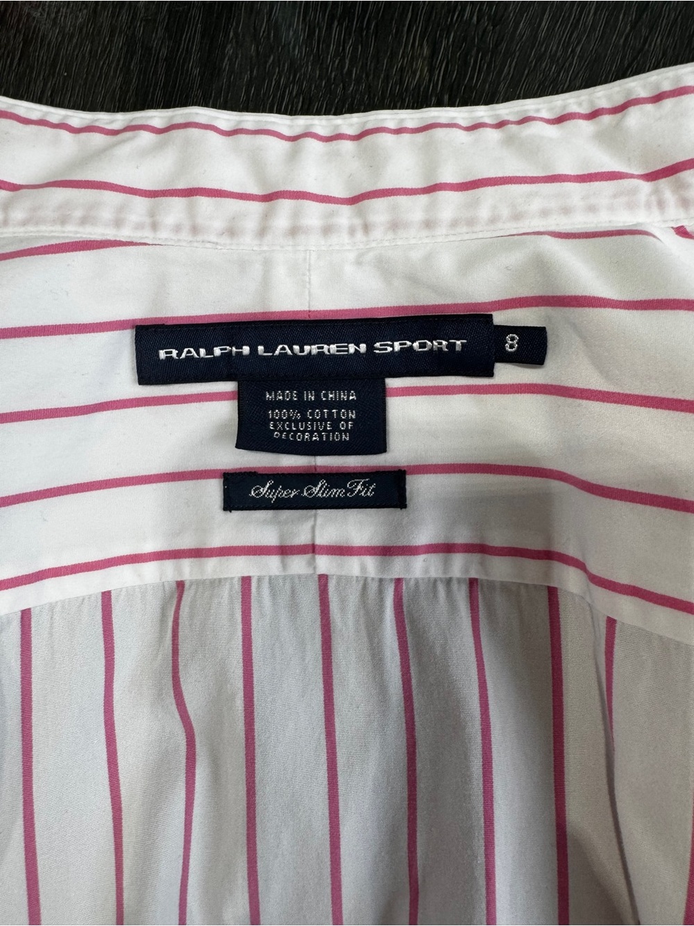 Ralph Lauren White Shirt with Pink Stripes - Picture 9 of 16